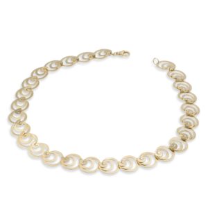 CIRCLE WITH SWIRL NECKLACE 18K GOLD VERMEIL