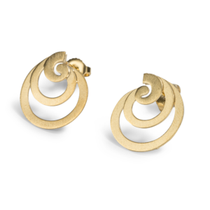 DOUBLE CIRCLE WITH SWIRL EARRINGS 18K GOLD VERMEIL